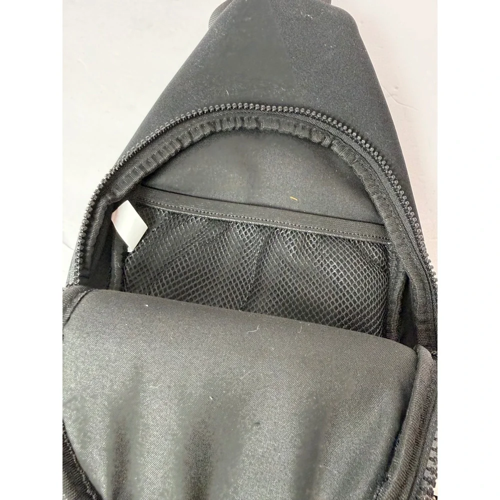 Black Neoprene Sling Bag Adjustable Crossbody Chest Pack Minimalist Utility Bag